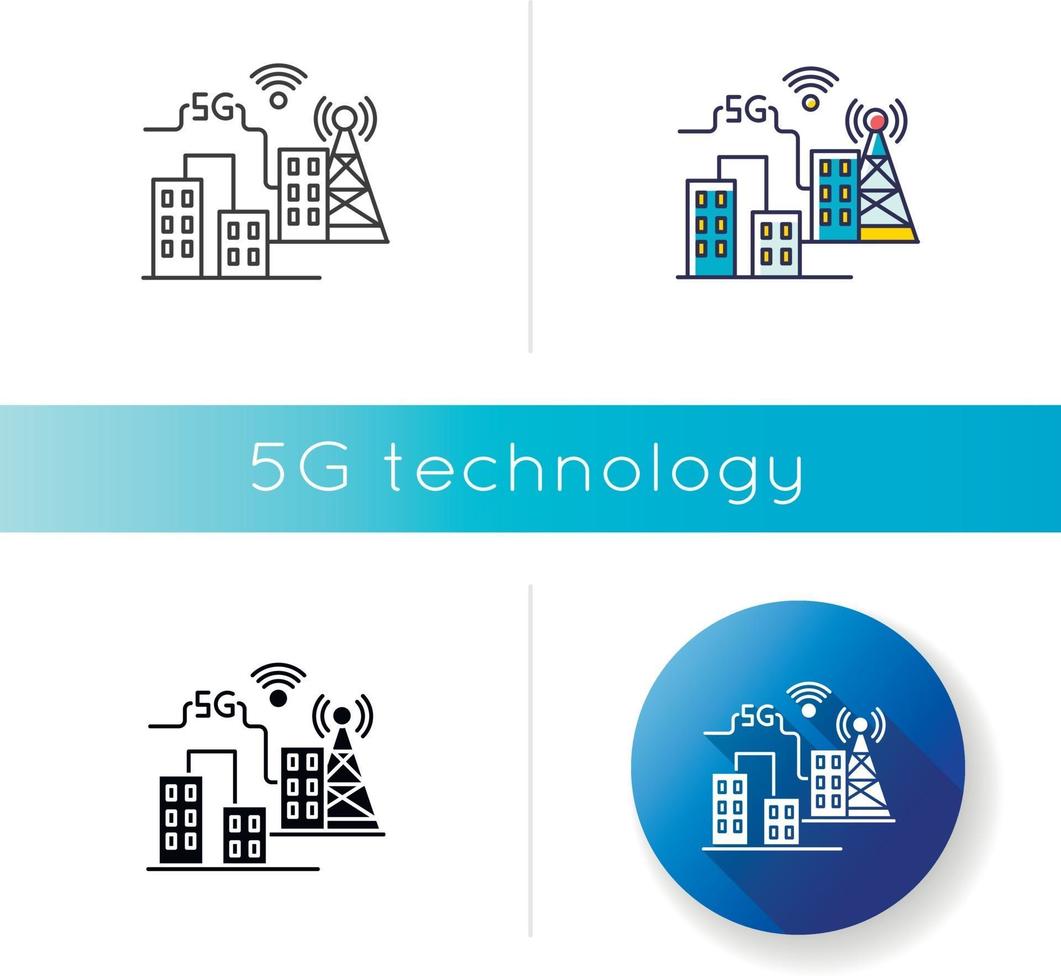 Ícone de cidade inteligente 5g vetor