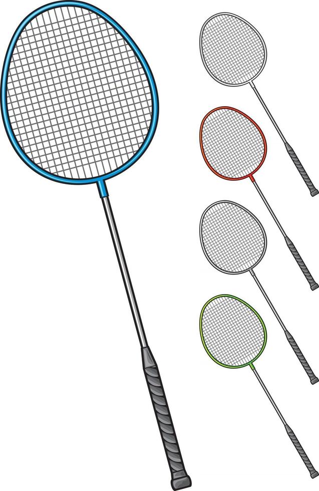 conjunto de raquete de badminton vetor