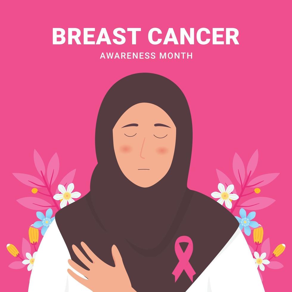 conceito de mês de conscientização do câncer de mama vetor