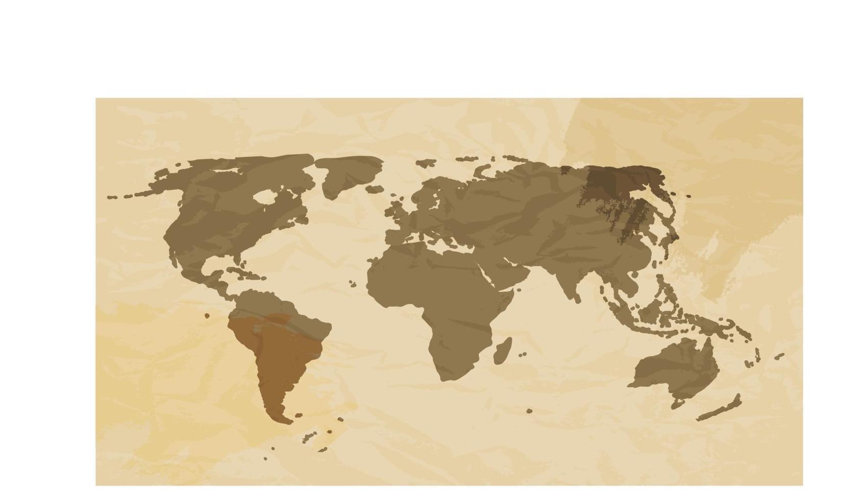 ilustração vetorial de mapa mundial grunge retrô vetor
