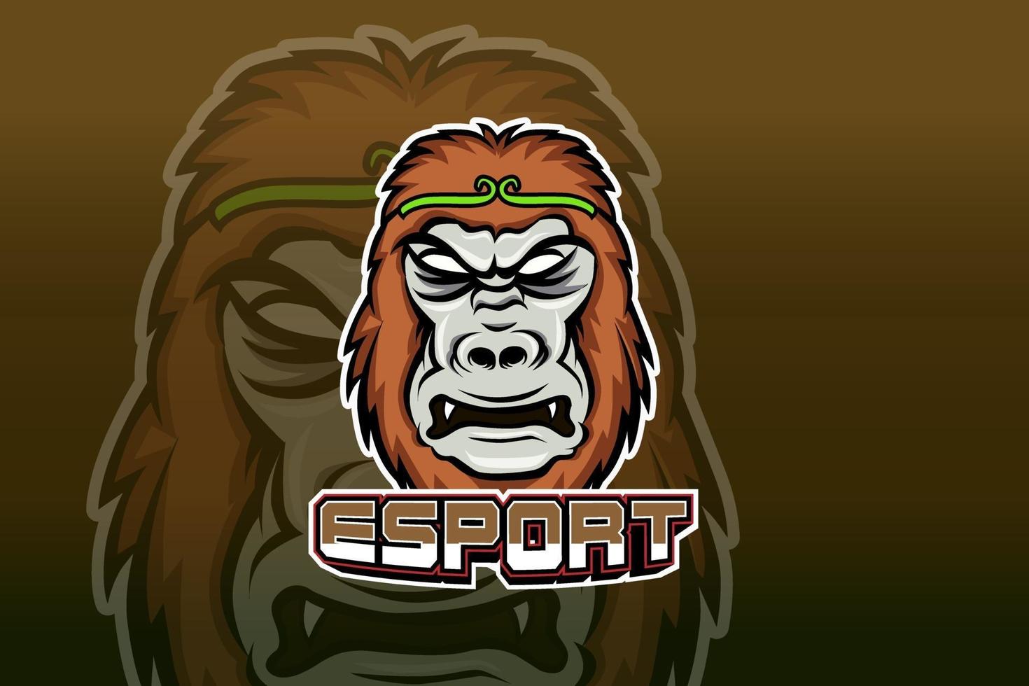 gorila mascote mascote para logotipo de esportes e esportes eletrônicos isolado vetor