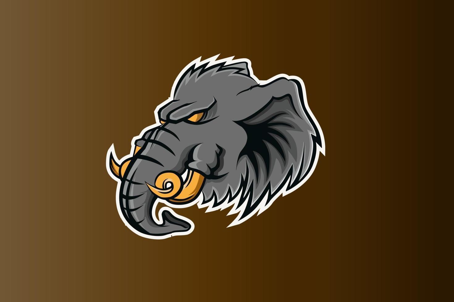 cabeça de elefante e logotipo do esporte vetor