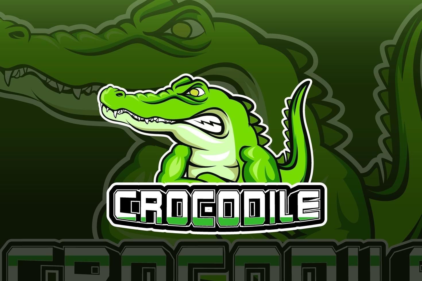 Modelo de logotipo do time de e-sports crocodile vetor