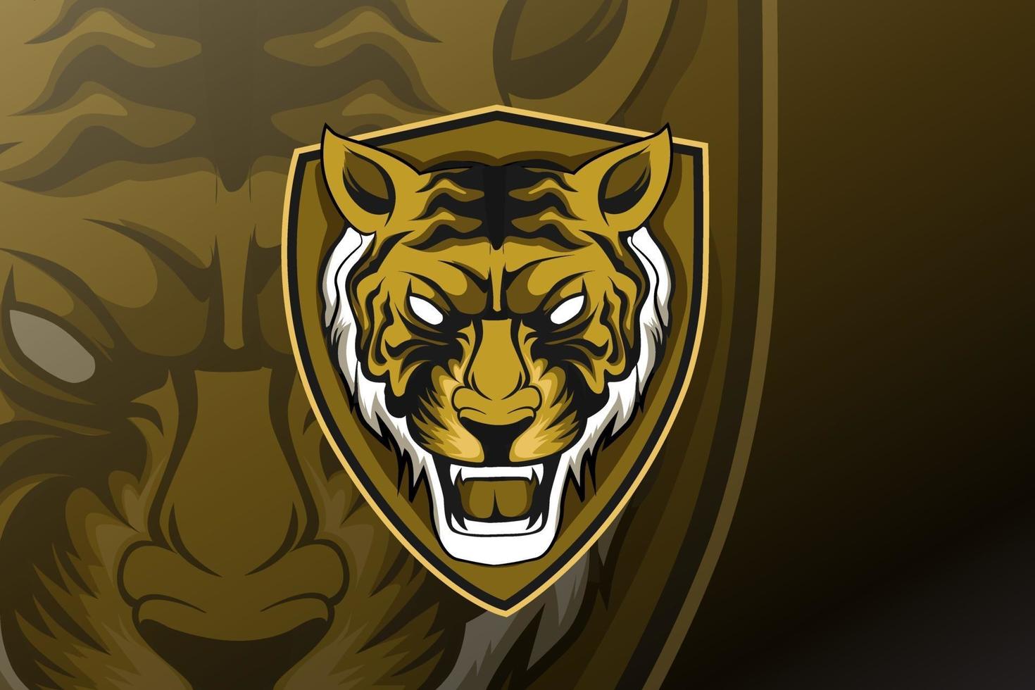 design de logotipo do mascote tigre esport vetor