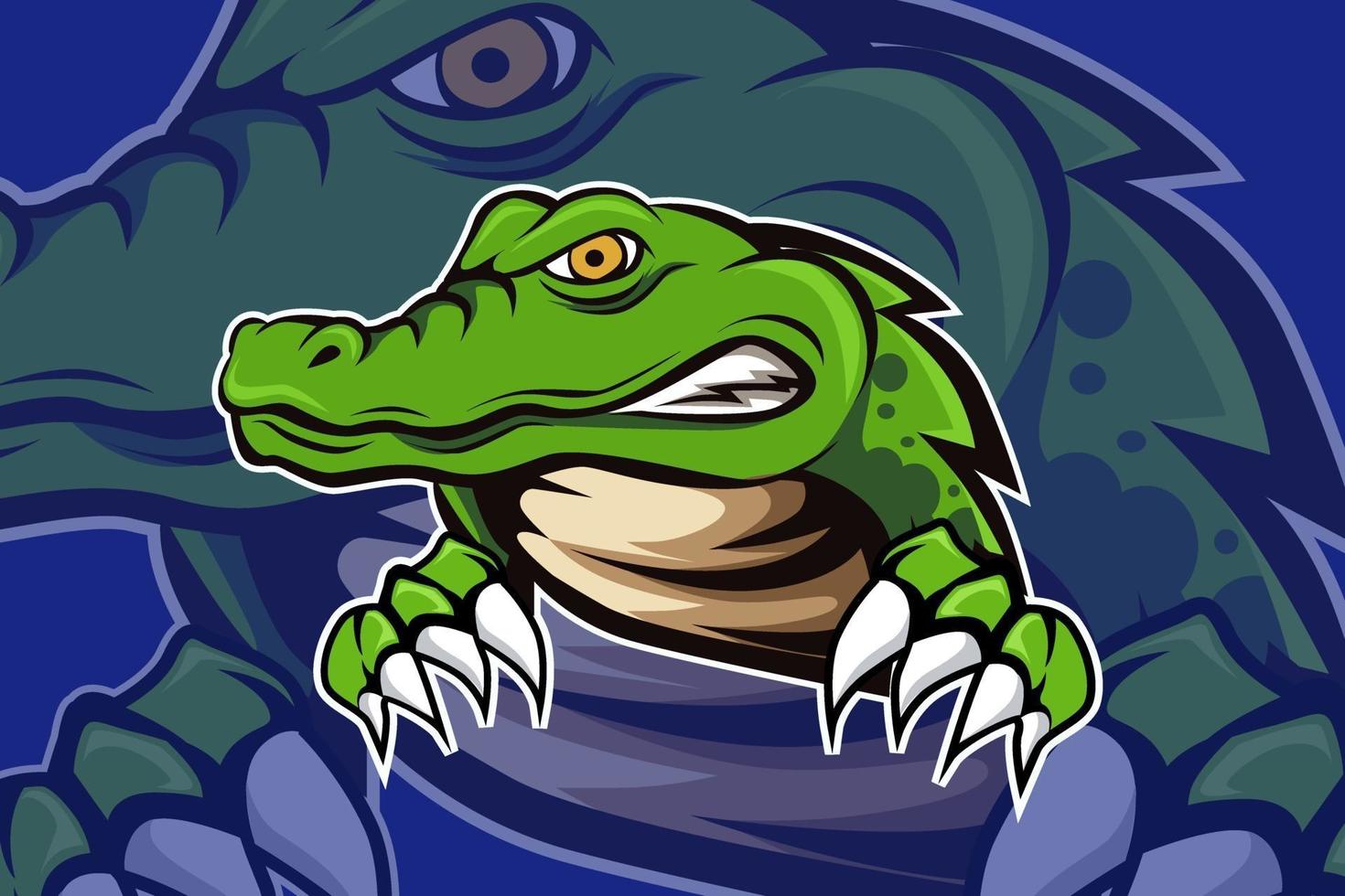 logotipo do mascote do crocodilo para esportes e esportes eletrônicos vetor