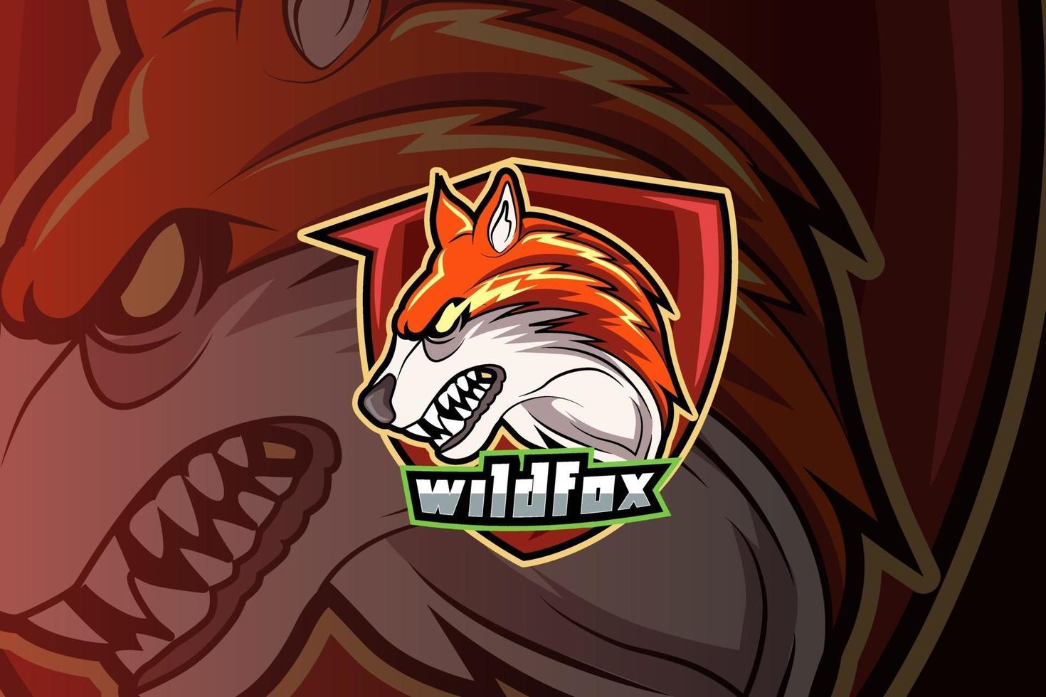 Modelo de logotipo da equipe de e-sports do Angry Wolf vetor