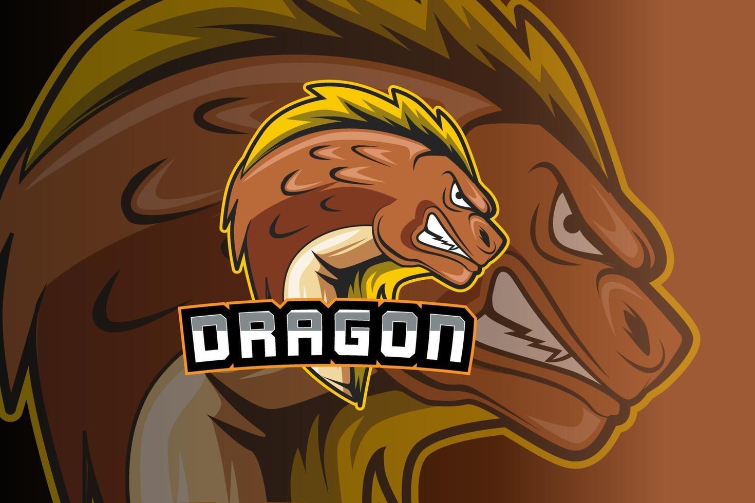 modelo de logotipo do time de e-sports dragon vetor