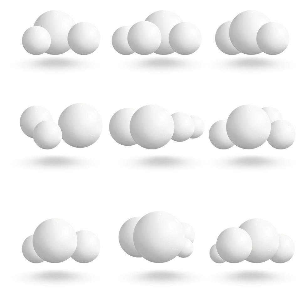 3d esfera de nuvens brancas vetor