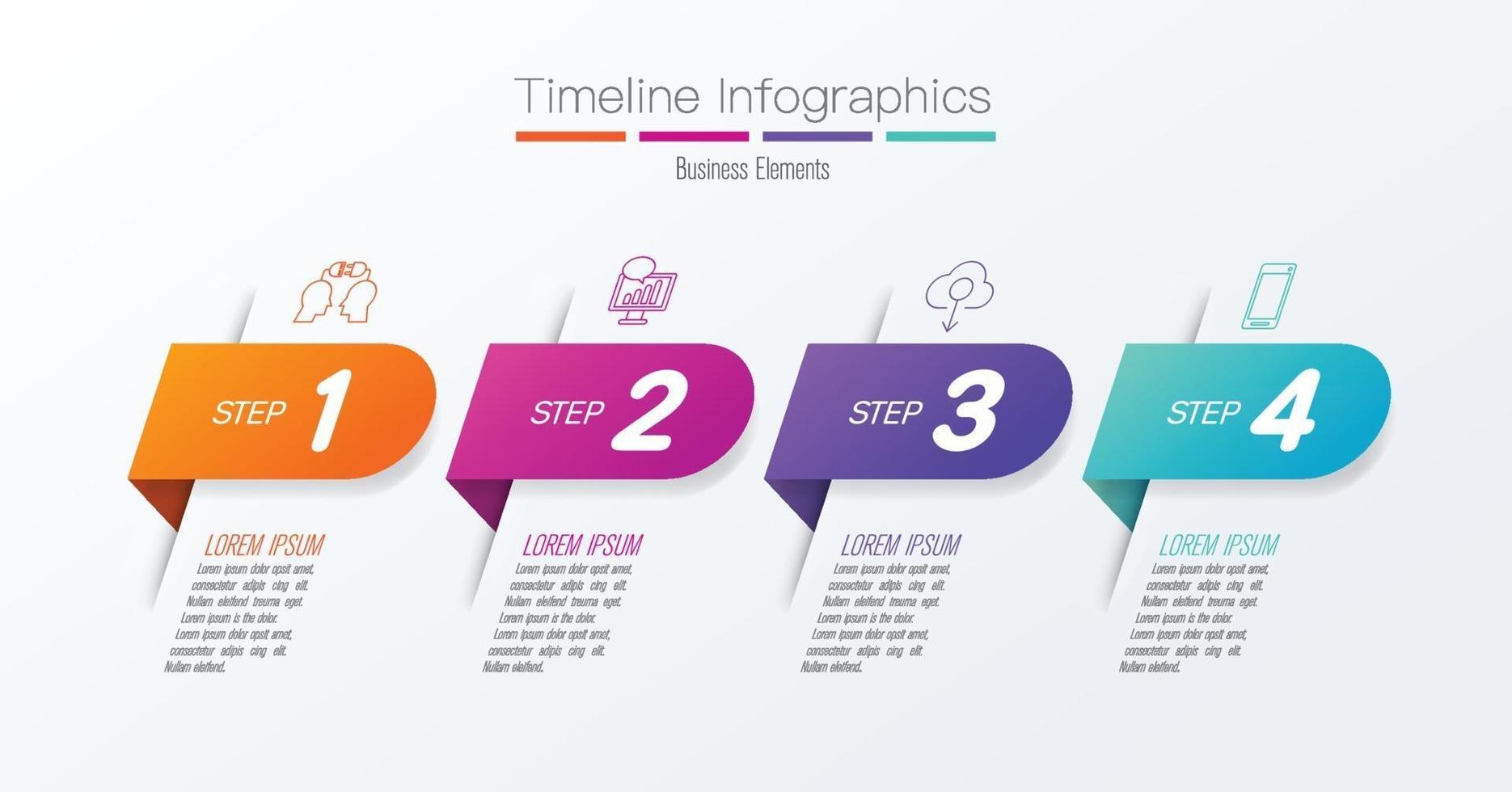 infográficos e ícones da linha do tempo vetor