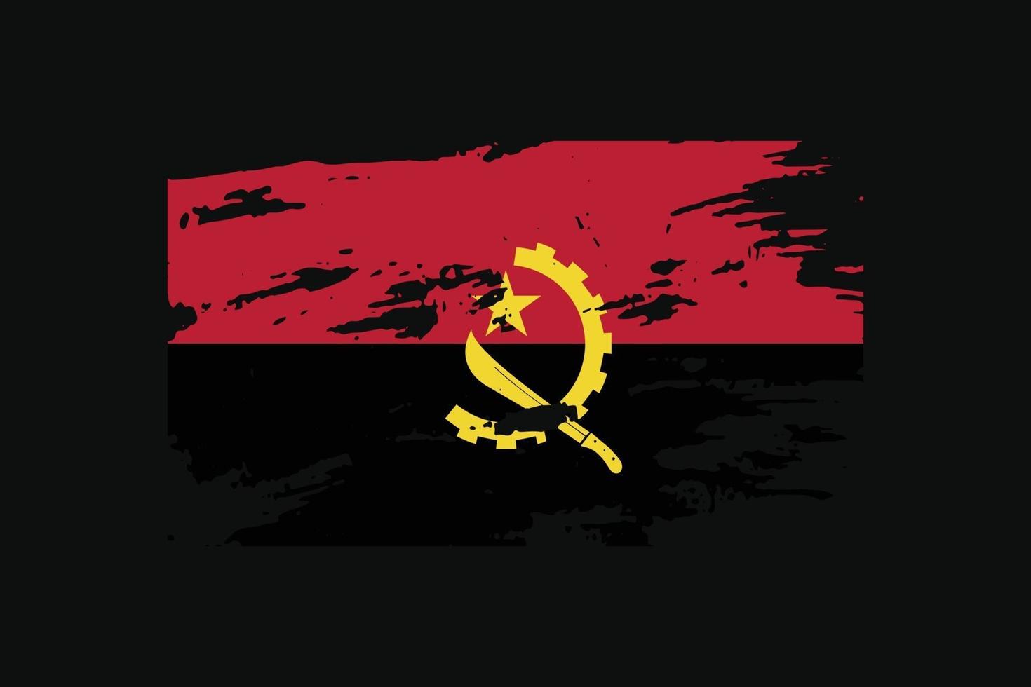 bandeira do estilo grunge do angola03. ilustração vetorial. vetor