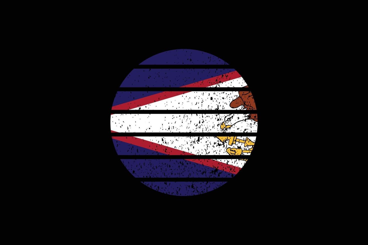 bandeira do estilo grunge da samoa americana. ilustração vetorial. vetor