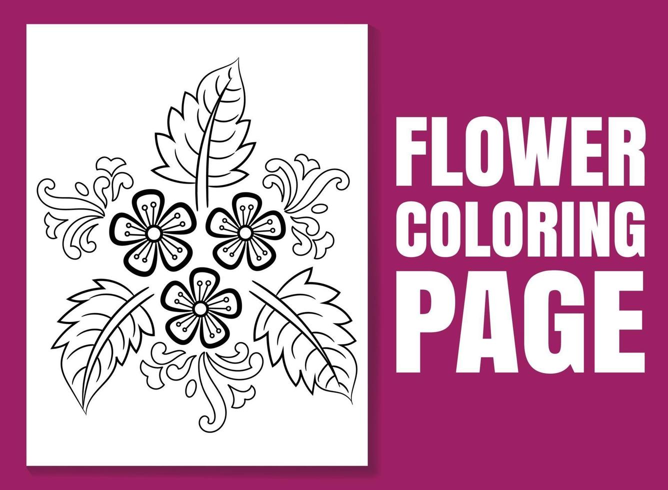 página para colorir de flores. desenho de página para colorir. vetor