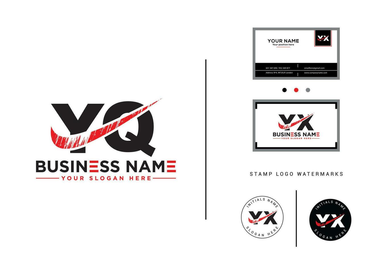 yq escova carta logotipo, alfabeto yq logotipo ícone com o negócio cartão vetor