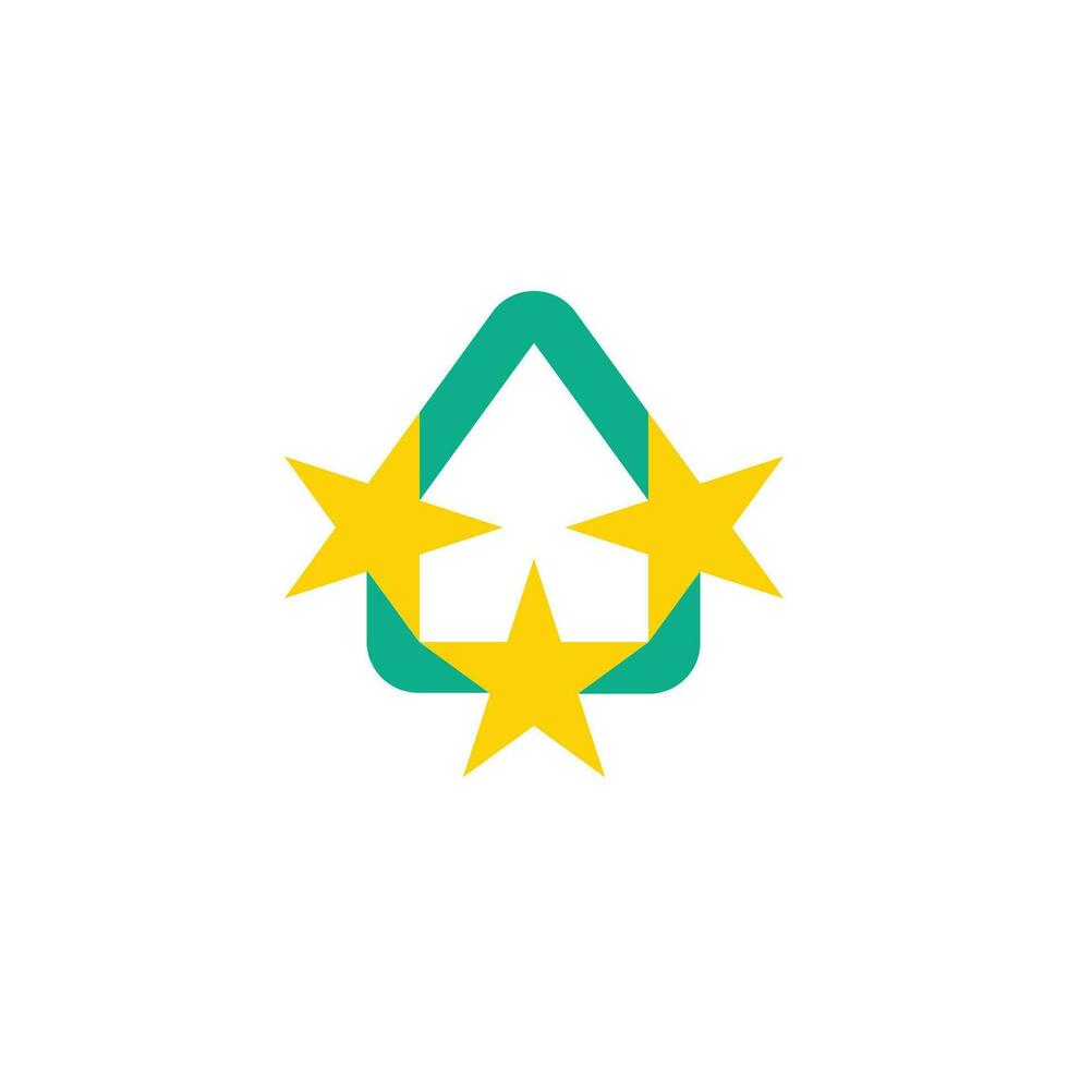 Estrela casa logotipo. propriedade recomendação logotipo. real Estado Reveja ícone vetor