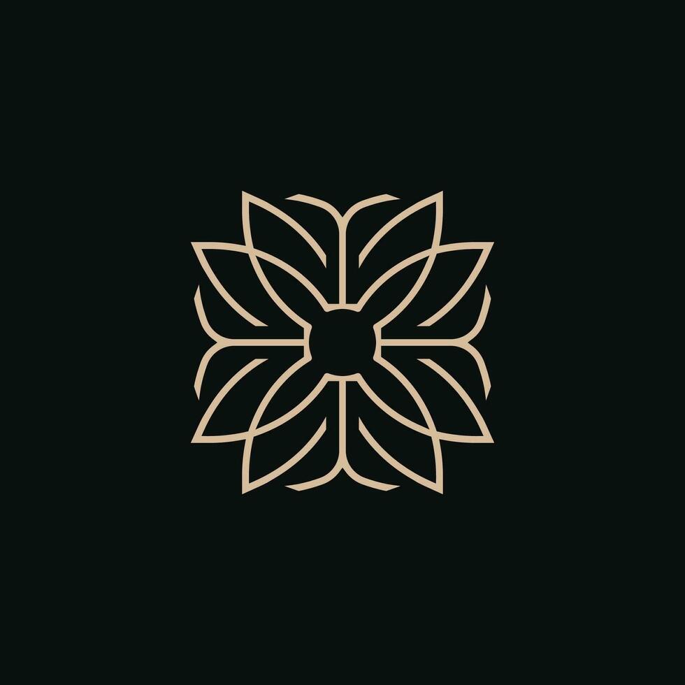 moderno abstrato e elegante simétrico floral logotipo vetor