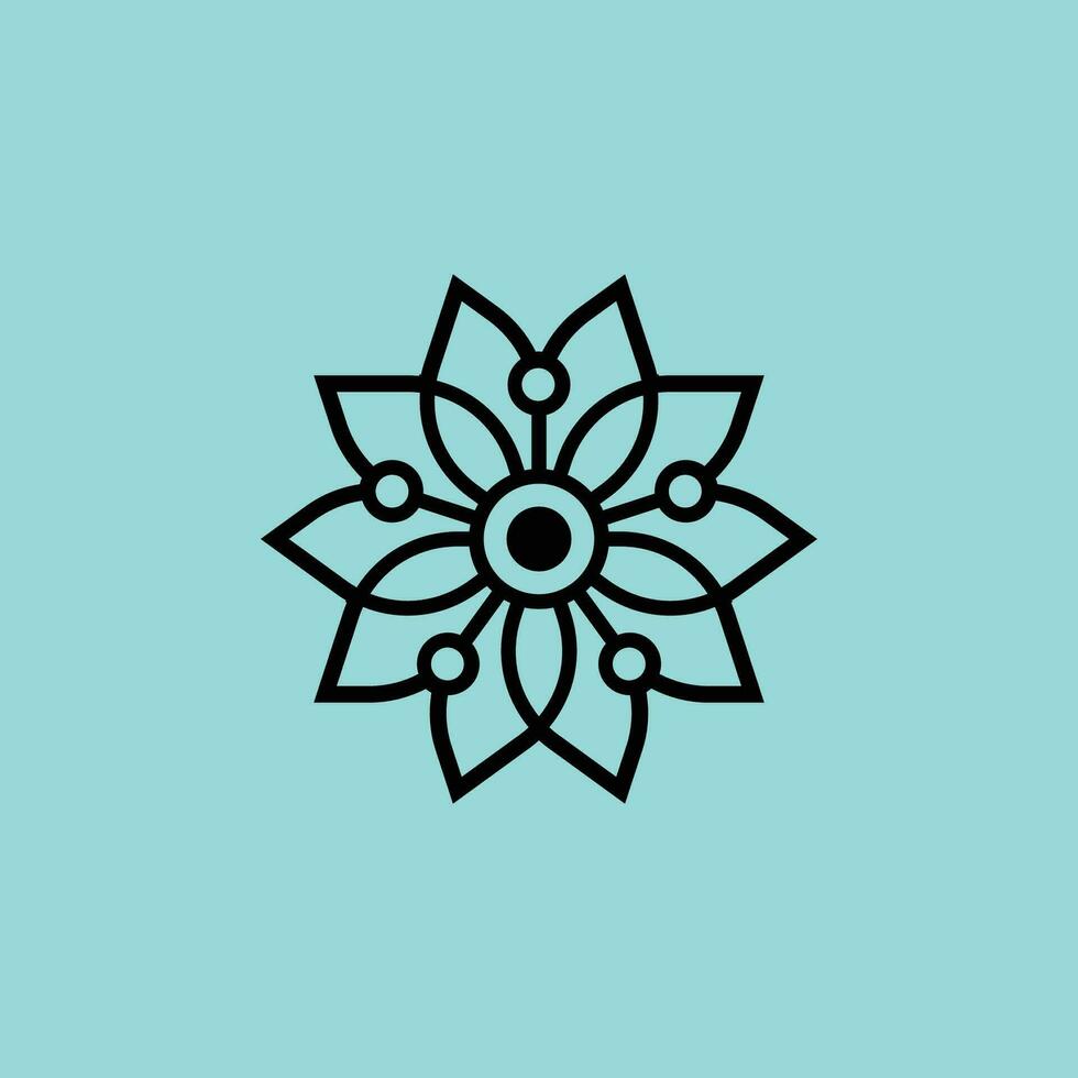 cereja Flor flor tecnologia moderno linhas logotipo vetor