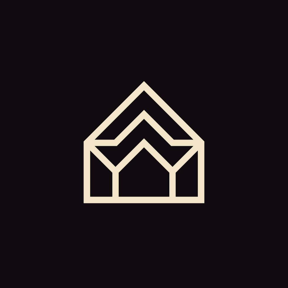 moderno e simples carta W casa logotipo vetor