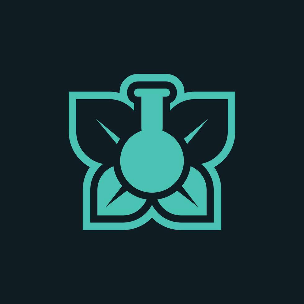 folha borboleta químico tubo logotipo vetor