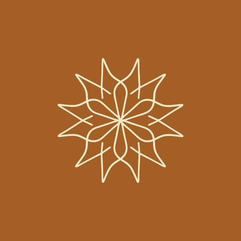 abstrato creme e chocolate Castanho floral mandala logotipo. adequado para elegante e luxo ornamental símbolo vetor