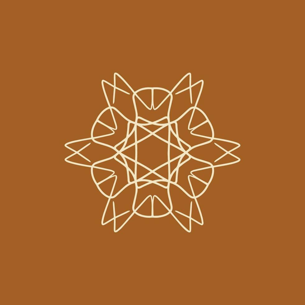 abstrato creme e chocolate Castanho floral mandala logotipo. adequado para elegante e luxo ornamental símbolo vetor