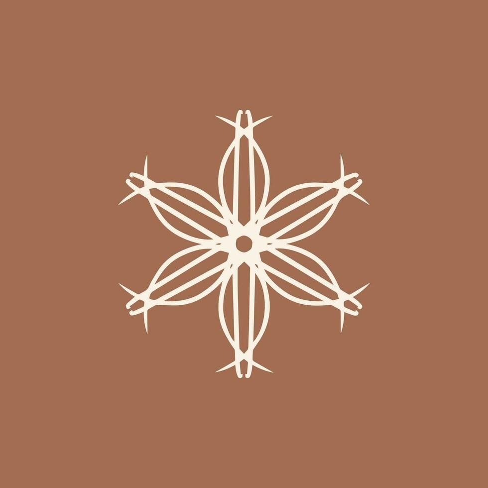 abstrato creme e mocha Castanho floral mandala logotipo. adequado para elegante e luxo ornamental símbolo vetor