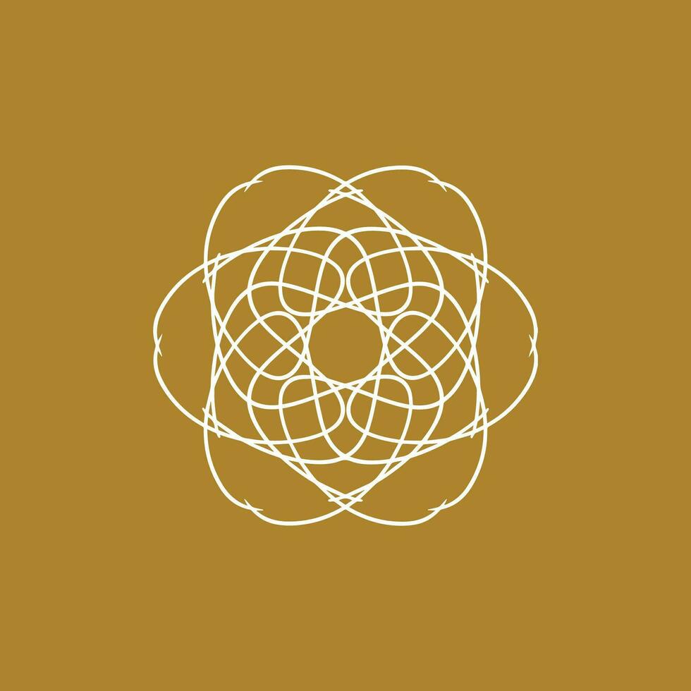 abstrato branco e ouro roxa floral mandala logotipo. adequado para elegante e luxo ornamental símbolo vetor