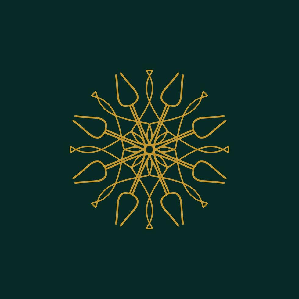 abstrato amarelo e Sombrio verde floral mandala logotipo. adequado para elegante e luxo ornamental símbolo vetor