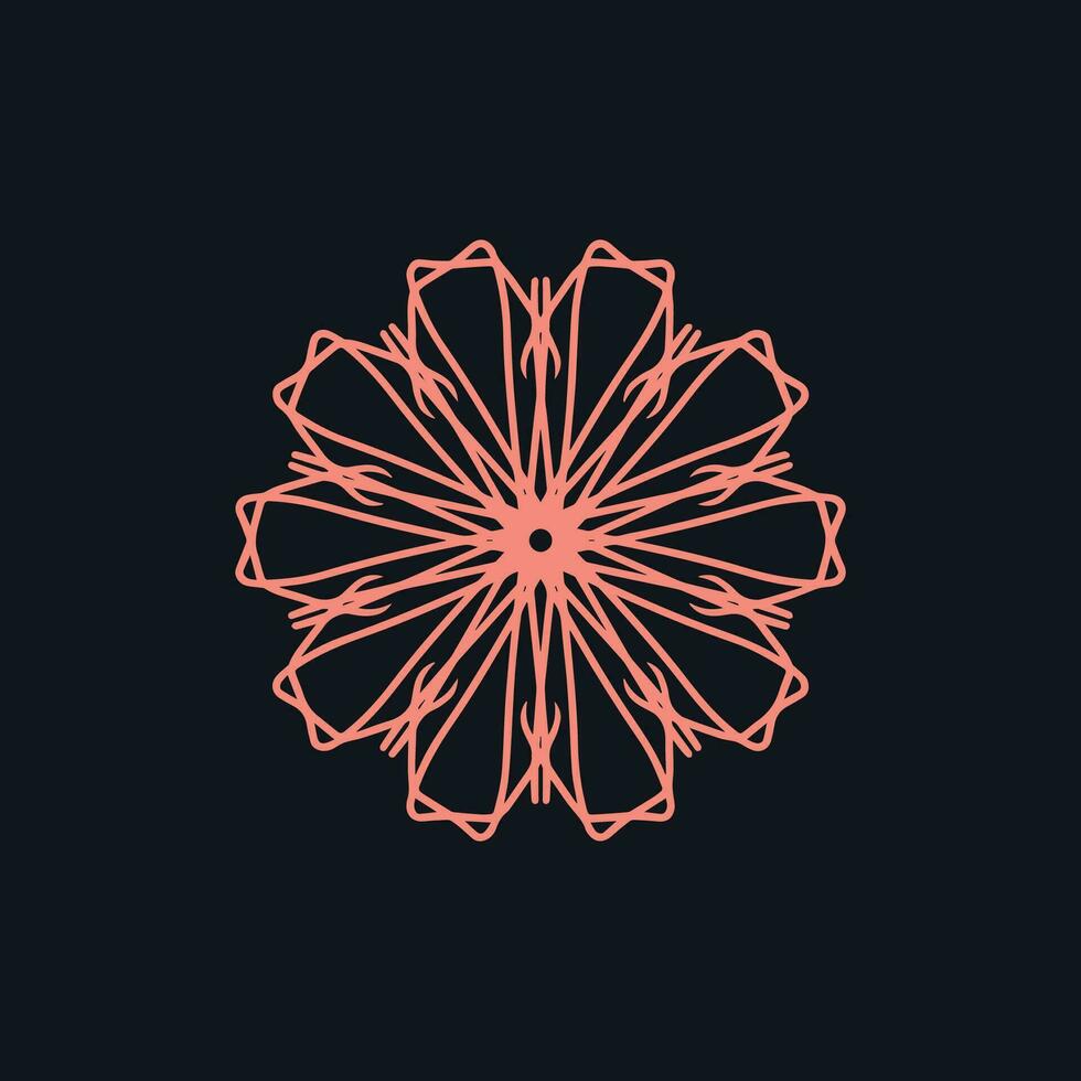 abstrato Rosa e Preto floral mandala logotipo. adequado para elegante e luxo ornamental símbolo vetor