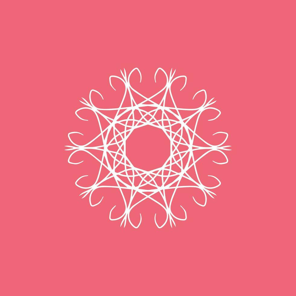 abstrato branco e Rosa floral mandala logotipo. adequado para elegante e luxo ornamental símbolo vetor