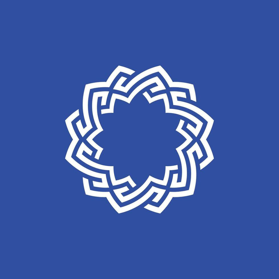 elegante circular ornamental floral quadro, Armação emblema vetor