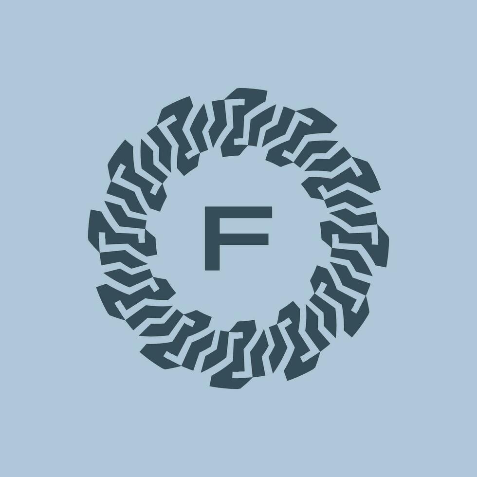 emblema logotipo iniciais carta f. moderno e tecnológica emblemas estão adequado para empresas dentro a digital era. alfabeto decorativo emblema vetor