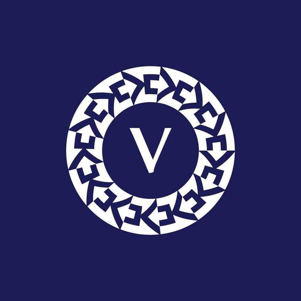 logotipo iniciais carta v. moderno e elegante círculo emblema. ornamental circular emblema. mesmo padronizar emblema vetor