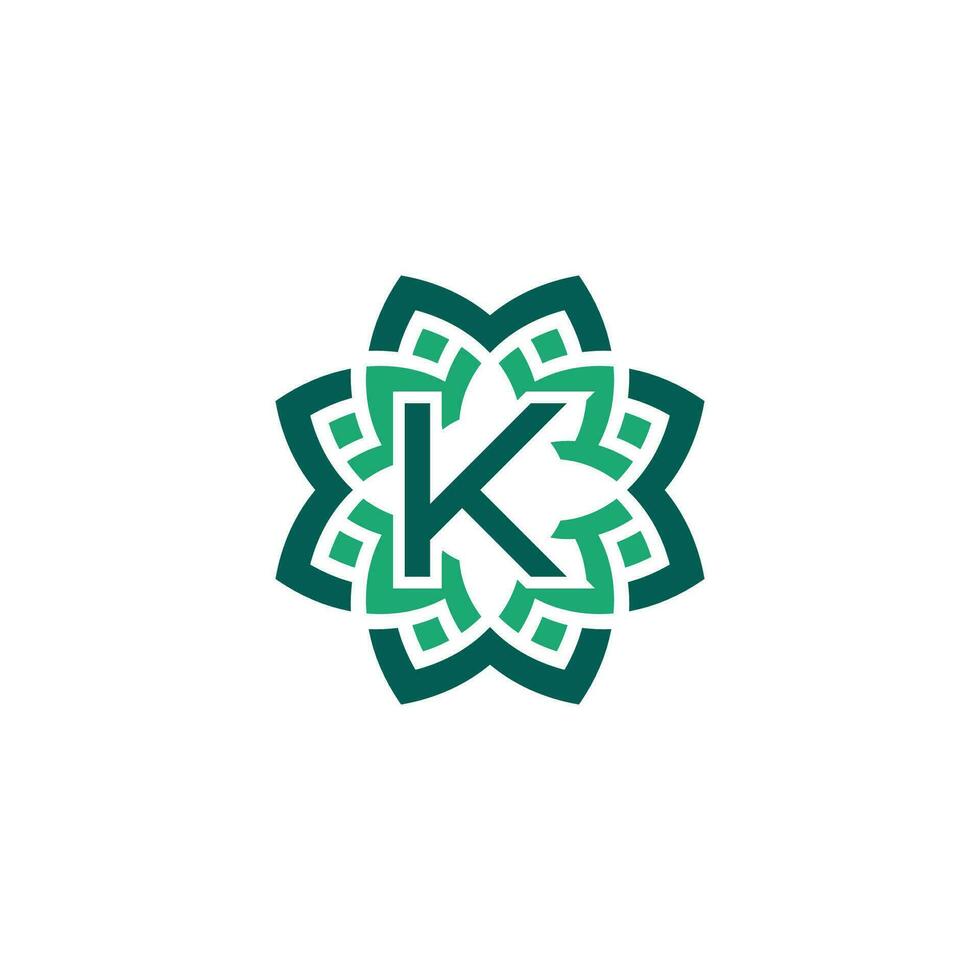 inicial carta k floral ornamental fronteira quadro, Armação logotipo vetor