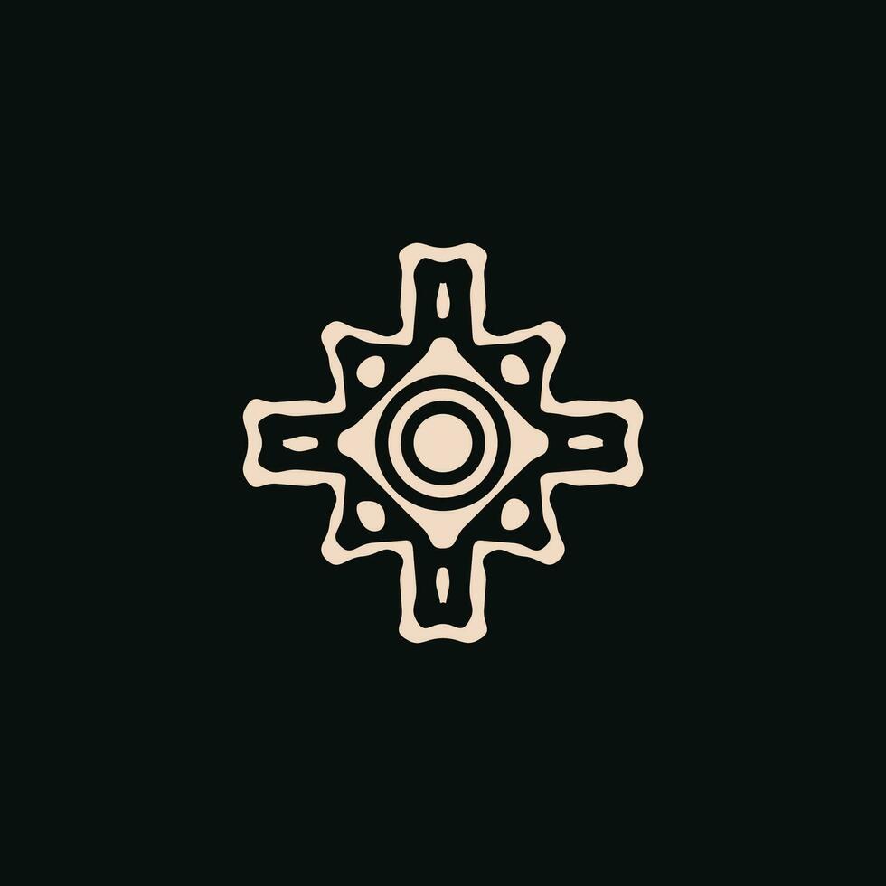 inicial carta o logotipo. único tribo étnico enfeite antigo emblema vetor
