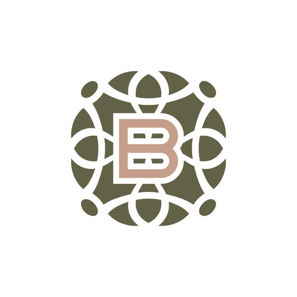 inicial carta b ornamental elegante padronizar emblema quadro, Armação logotipo vetor