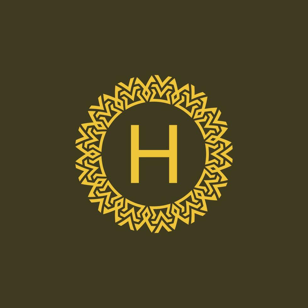 moderno emblema inicial carta h ornamental tribo padronizar circular logotipo vetor