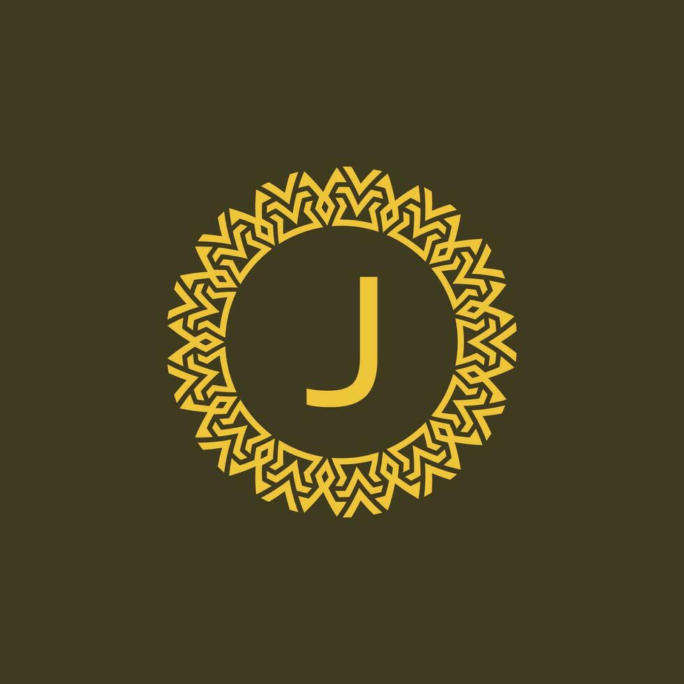 moderno emblema inicial carta j ornamental tribo padronizar circular logotipo vetor