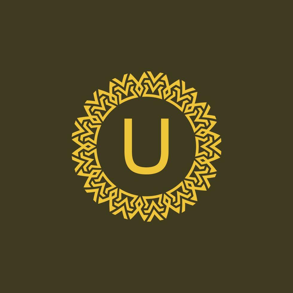 moderno emblema inicial carta você ornamental tribo padronizar circular logotipo vetor