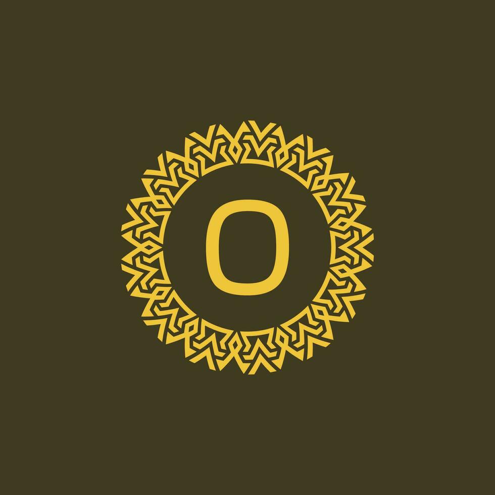 moderno emblema inicial carta o ornamental tribo padronizar circular logotipo vetor