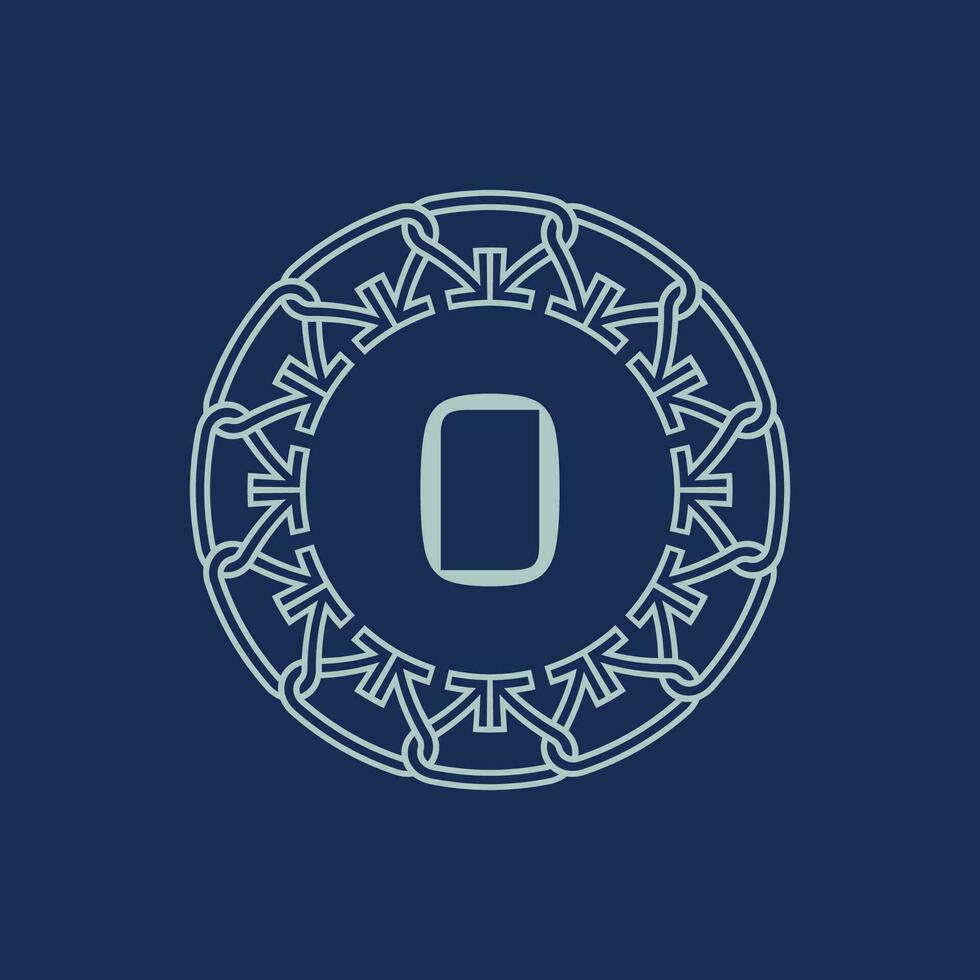 moderno emblema inicial carta o ornamental tribo padronizar circular logotipo vetor