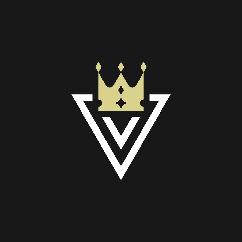 moderno elegante carta v coroa real Prêmio logotipo vetor