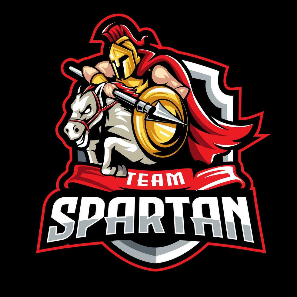 sparta com casa guerra mascote logotipo vetor