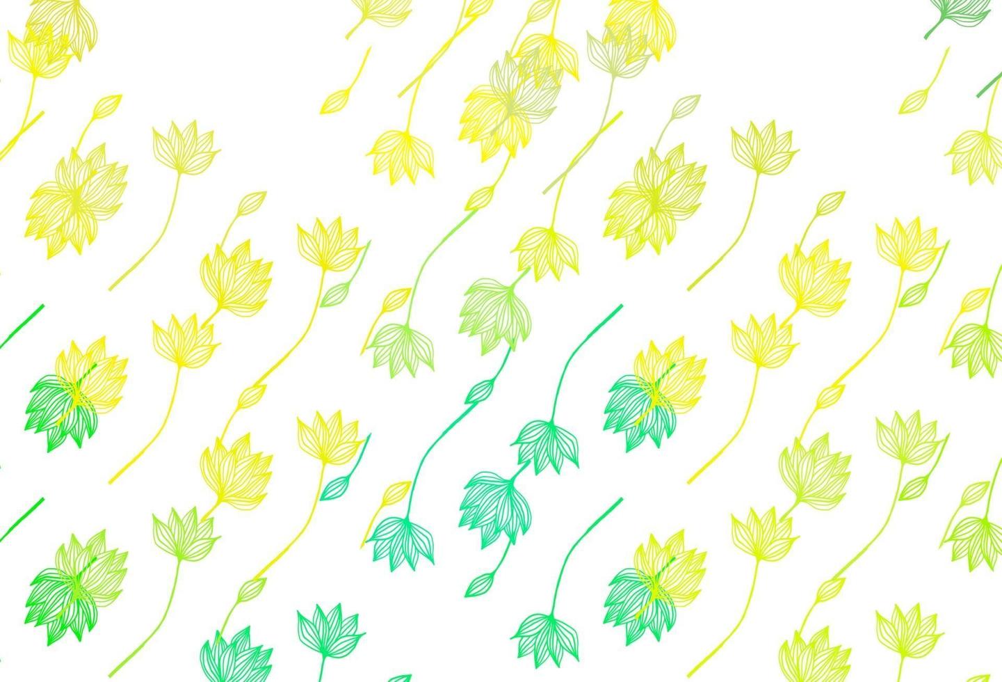 fundo pintado à mão do vetor verde e amarelo claro.