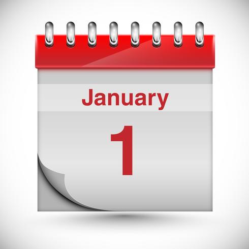 Calendário para o ano novo, vetor