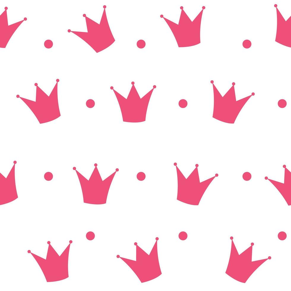ilustração em vetor fundo princesa coroa padrão sem emenda.