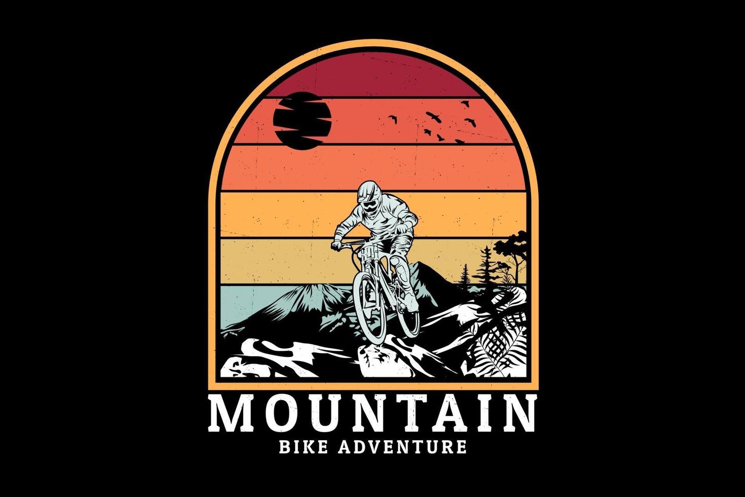 design de silhueta de mountain bike vetor