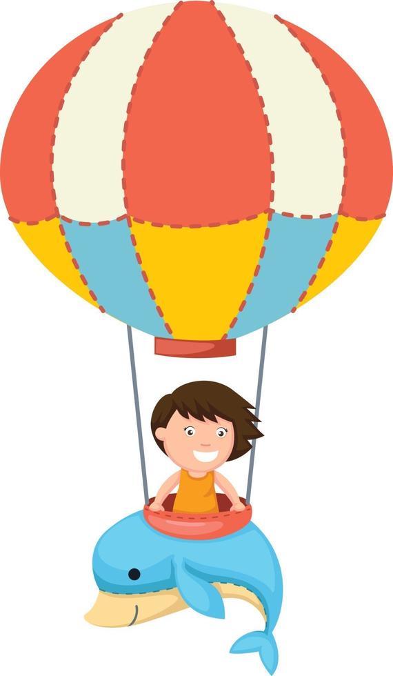 crianças em um vetor de balão