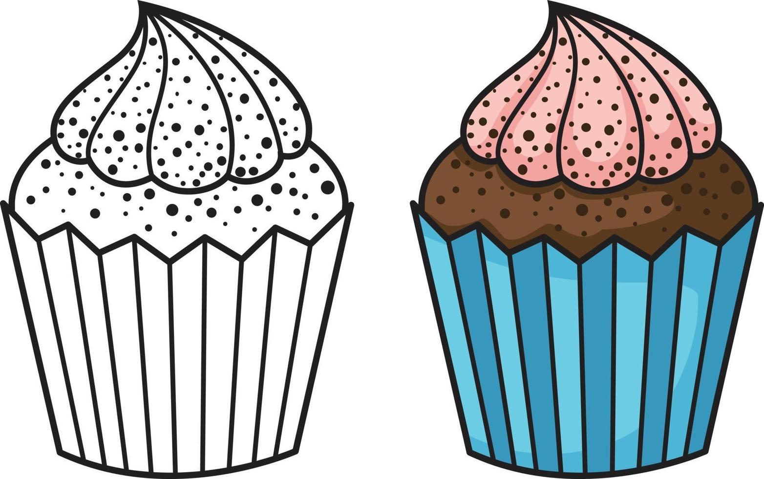 vetor de dois cupcakes