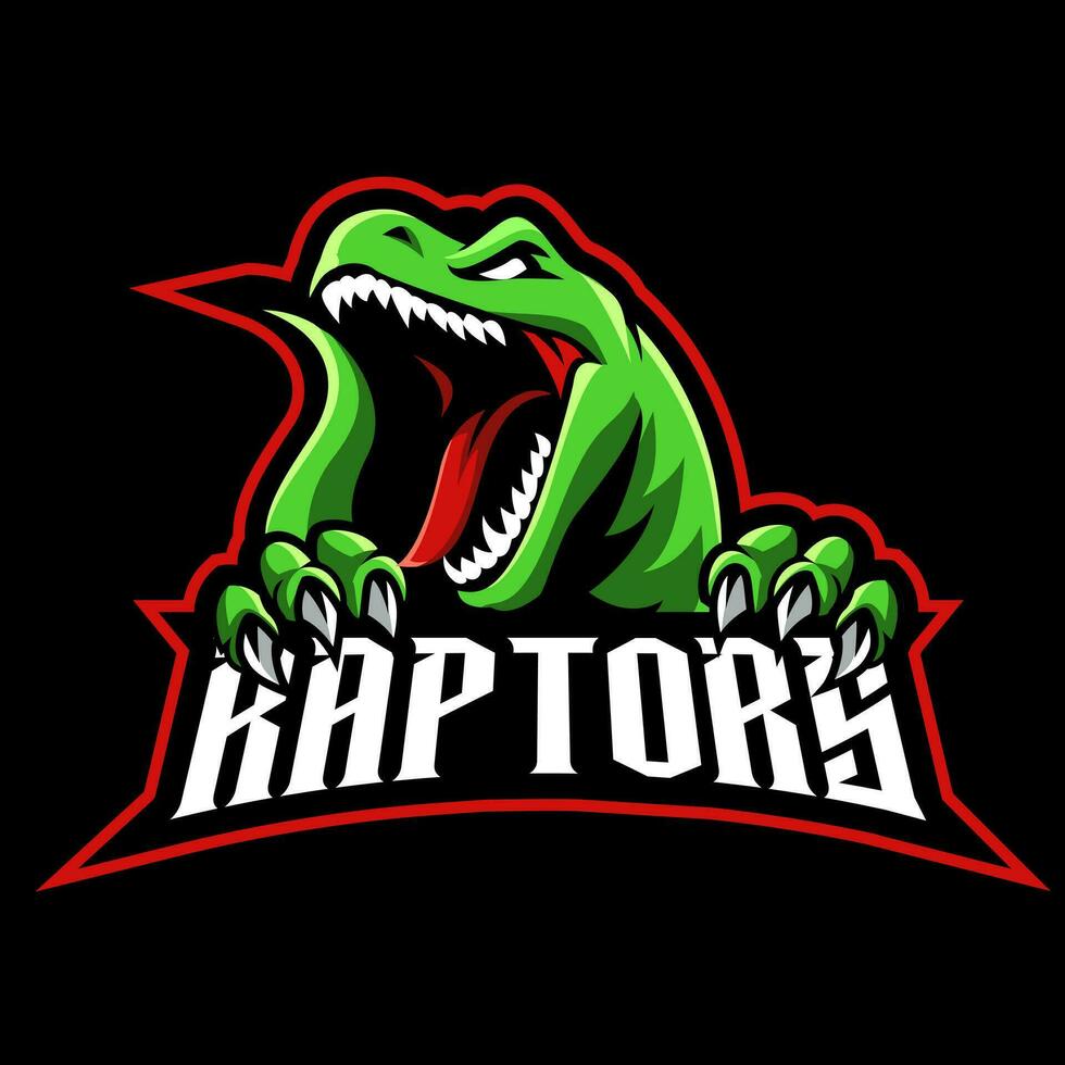 raptor Bravo mascote logotipo jogos ilustração vetor