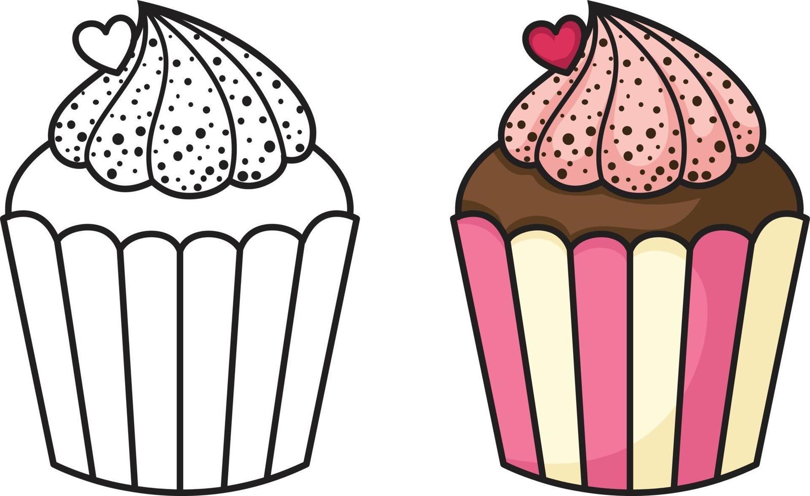 vetor de dois cupcakes